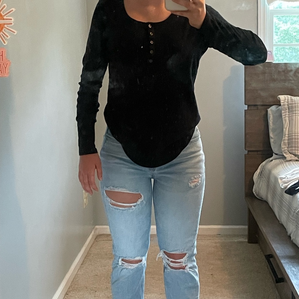 Long sleeve black button up size medium